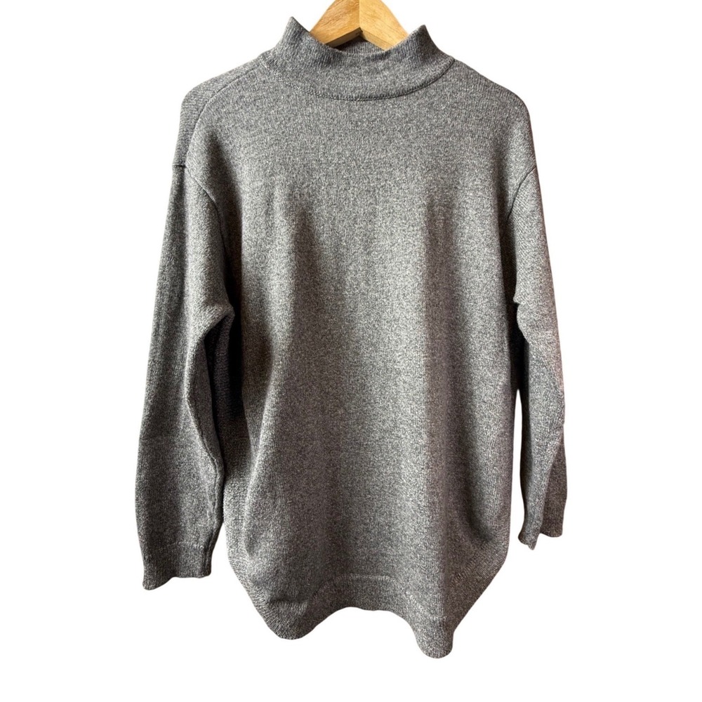 Chico's Gray Mock Neck‎ Sweater Long Sleeve Knit Sweater Tunic 20/22 2X